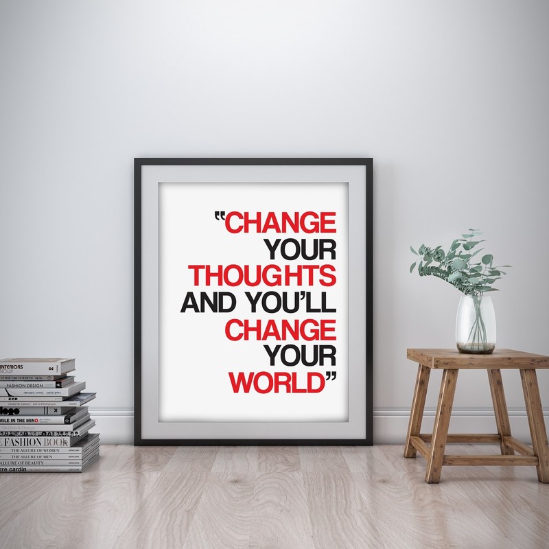 Change your thought Inspirational Wall Art Print Motivational Quote Poster Decor gallery