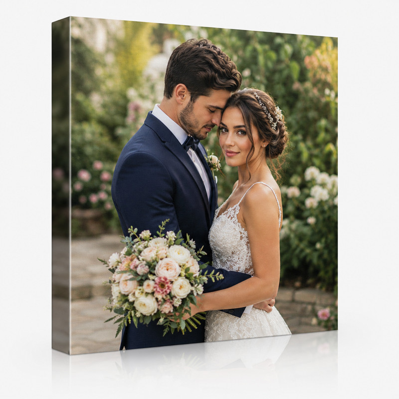 Custom Photo Canvas Print Personalized Wedding Wall Art Framed Gift