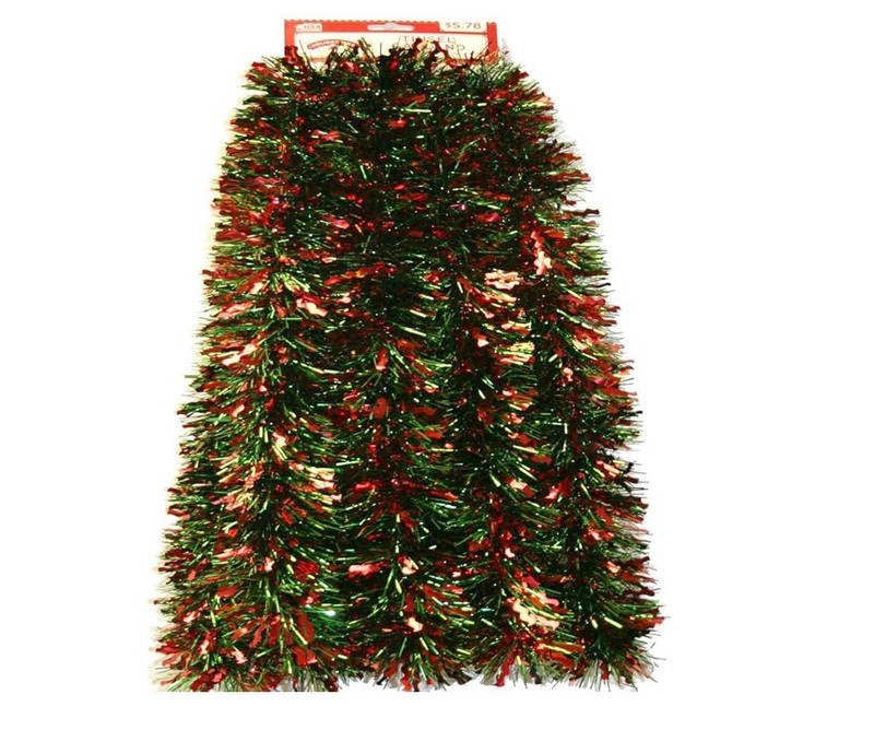 Designer Silver Sparkly Zig/Zags and Blue foil Tinsel 15 Foot Garland