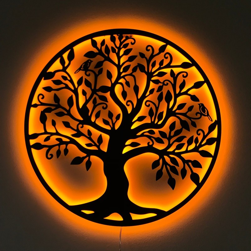 Personalized Tree Of Life LED Sign, Custom Nature Wall Decor Gift