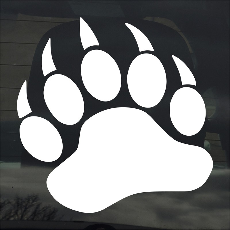 Bear Paw Custom Vinyl Sticker / Decal Grizzly Brown Black Polar Print Foot Claw
