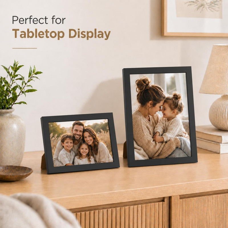 8X11 Picture Frame Black for Wall Hanging or Tabletop- Wall Mounting Horizontall gallery