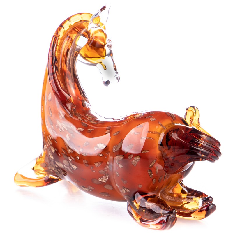 Horse XL Crystal Glass Sculpture Figure Murano Style – 2 kg, 18x25x9 cm