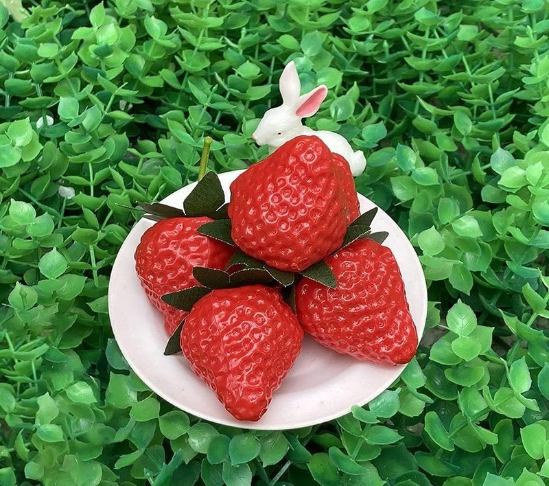 18PCS Plastic Artificial Red Strawberries Fake Lifelike Simulation Realistic ... gallery