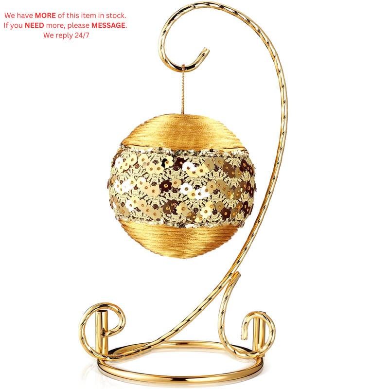 1 Pcs Ornament Display Stand 7.5″ Height Holder Gold