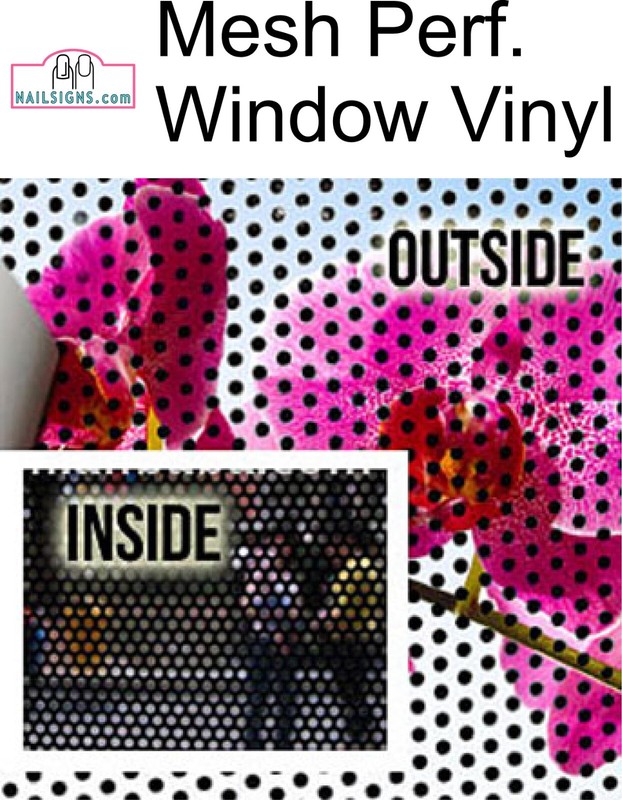 Gel 03 Perforated Mesh See-Through Window Vinyl Poster Nail Salon ad Vertical gallery