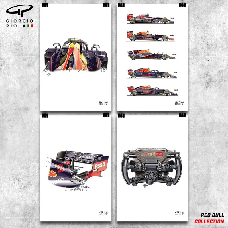 Formula 1 Red Bull RB15 4 Poster Collection Set – Giorgio Piola