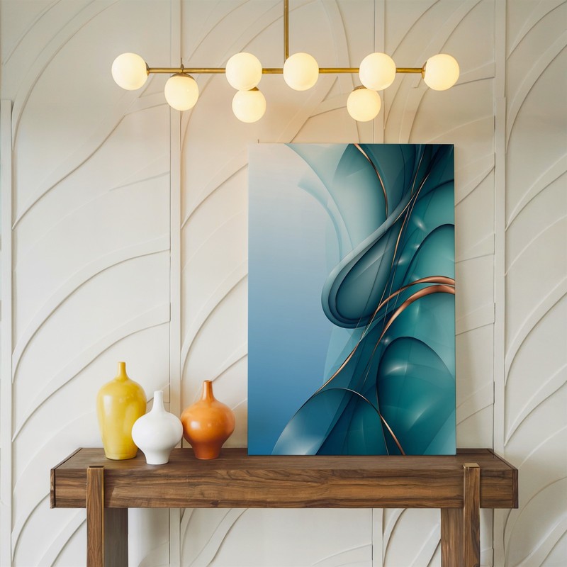 Create An Abstract Digital Artwork Featuring Fluid, Swirling Forms That Wall Art gallery