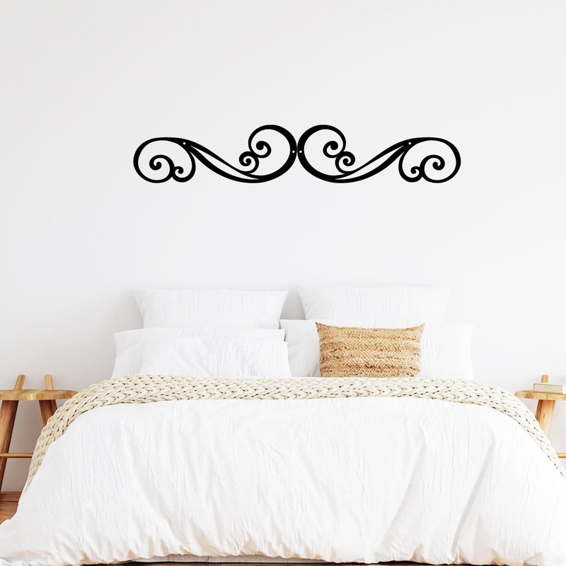 Metal Scroll Wall Art Decor Rustic Iron Wall Scroll Decorations Pair Scroll for gallery