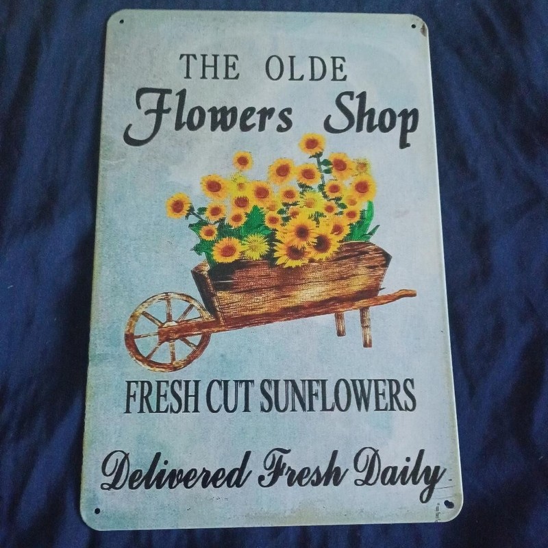 8″X12″ Metal Sign Wall Art Garage Bar Kitchen Bath Office The Olde Flowers Shop