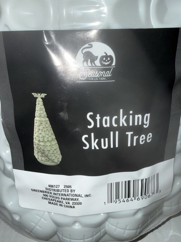 Stacking Skull Tree “Bone White” Plastic Gothic Decor Set Nesting Skulls New NWT gallery