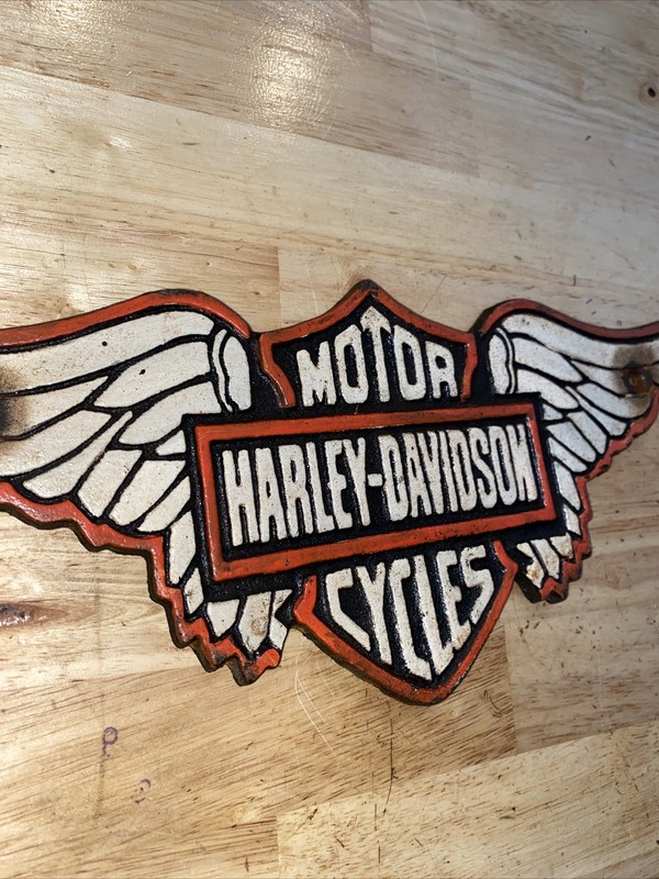 Harley Davidson Motorcycles Sign Plaque Cast Iron Home Office Work Garage Decor gallery