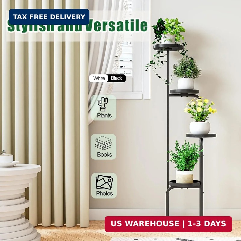 INGIORDAR Plant Stand Indoor Outdoor 4 Tier Metal Plant Shelf for Multiple Plant gallery