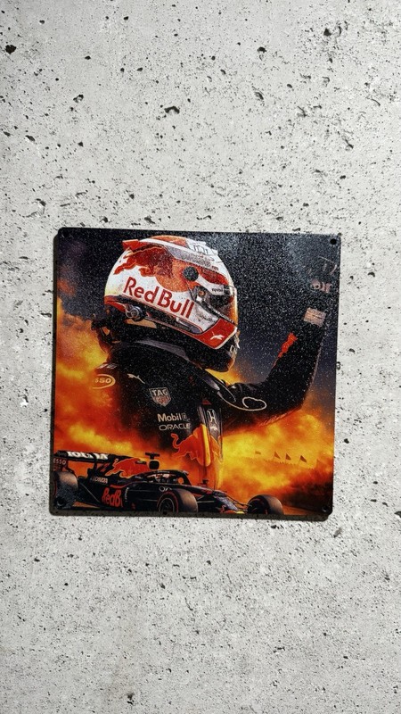 Red Bull F1 Racing Wall Sign 9×9” Garage Decor | Formula 1 Driver Plaque Gift