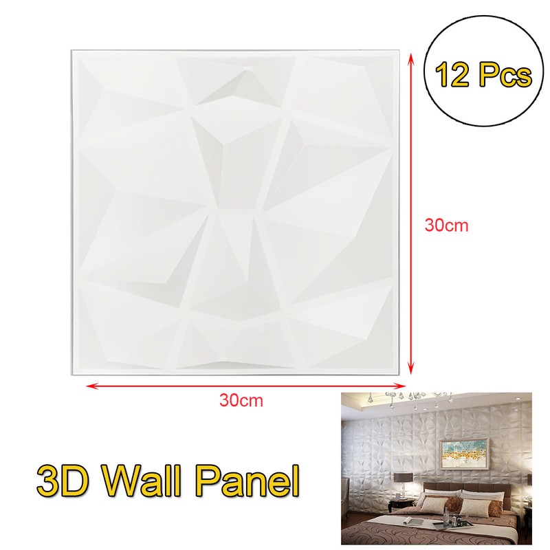 3D Wall Panels Brick Wallpaper Decorative PVC Plastic Cladding 30*30cm 12pcs US gallery
