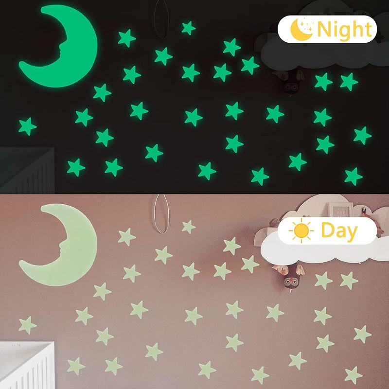 Glow in The Dark Stars Stickers, 201pcs Super Bright Plastic Large Stars Sti... gallery
