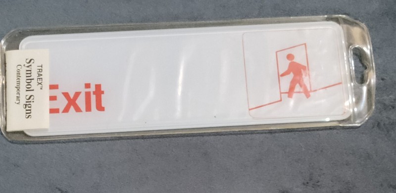 Exit Traex Symbol Wall / Door Sign 3″ x 9″ Restaurant Gas Station Cafe Office