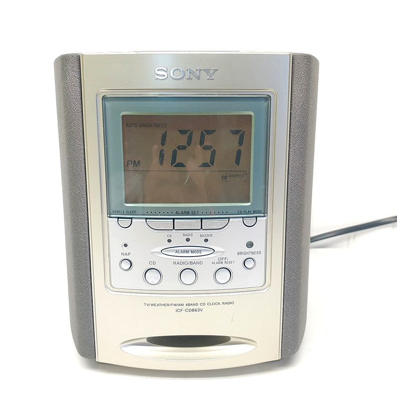 Sony Dream Machine ICF-CD863V CD Clock Radio TV/Weather/FM/AM Tested Works Great