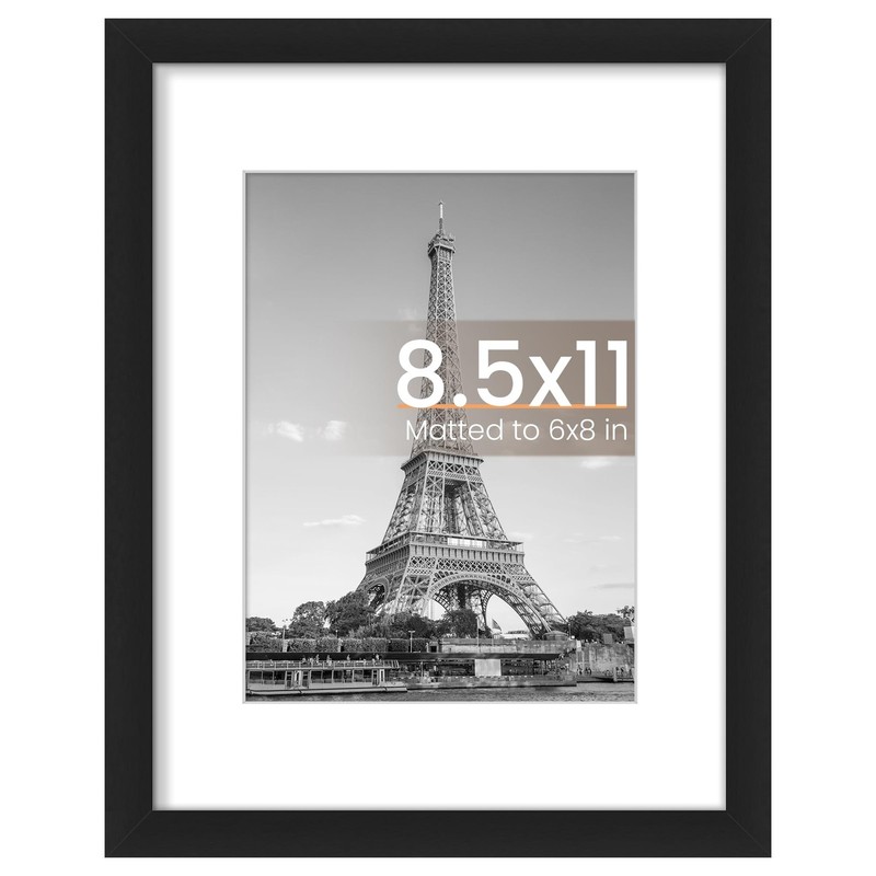 upsimples 8.5 By 11 Picture Frame, Display Pictures 6×8 with Mat or 8.5 x 11 …