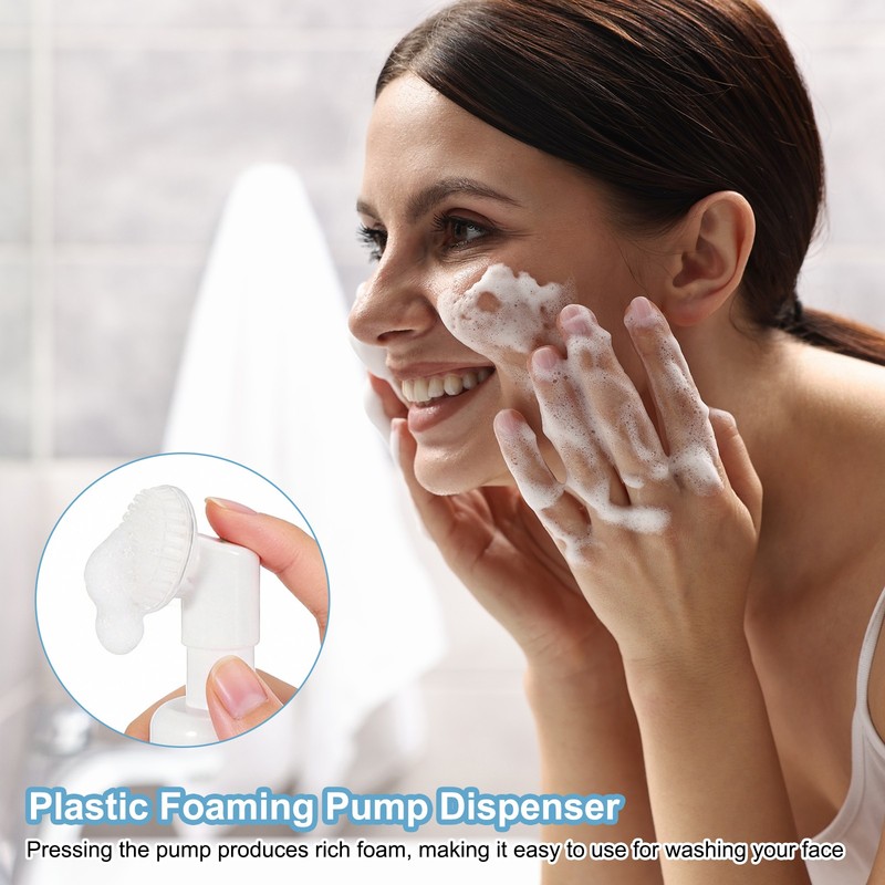 3Pcs 2oz / 60ml Foam Pump Bottle with Brush, Clear(Round) gallery