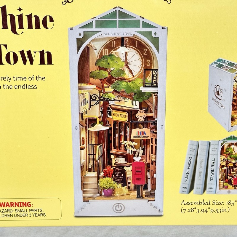 Rolife DIY Sunshine Town Miniature House Book Insert Bookend LED Light TGB02 New gallery