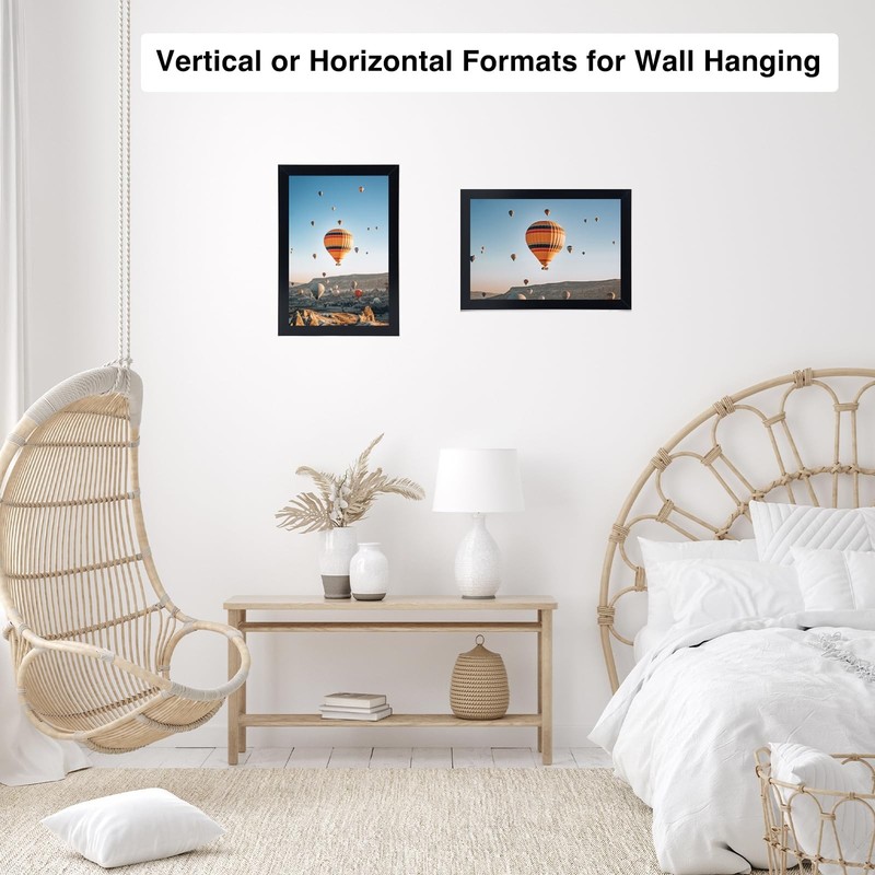 5x8 Black Picture Frame Wall or Tabletop w/ Shatter Resistant Plexiglass gallery