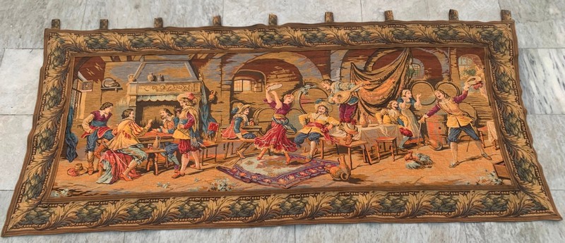 Vintage French Pictorial Tapestry Dancing view Tapestry 3×6 ft