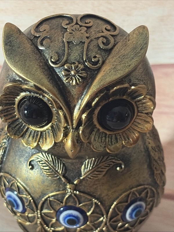 New Brass Owl Figurine Statue Home Decor 5" gallery