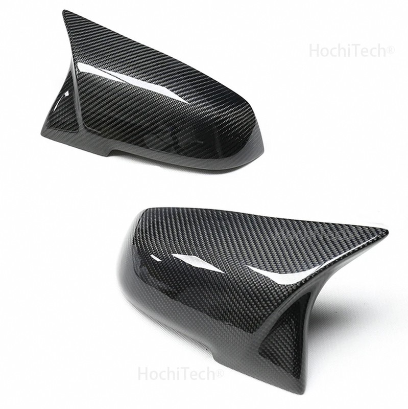 Glossy Black Exterior Side Mirror Cap Cover in Carbon Fiber Vinyl