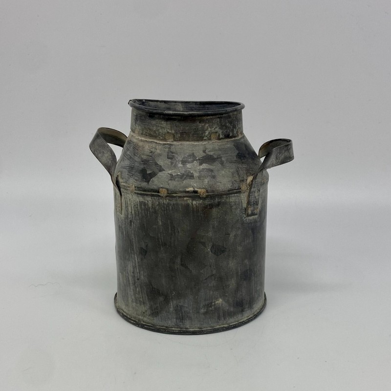 Farmhouse Vintage Rustic Galvanized Mini Metal Milk Can Jug Decor