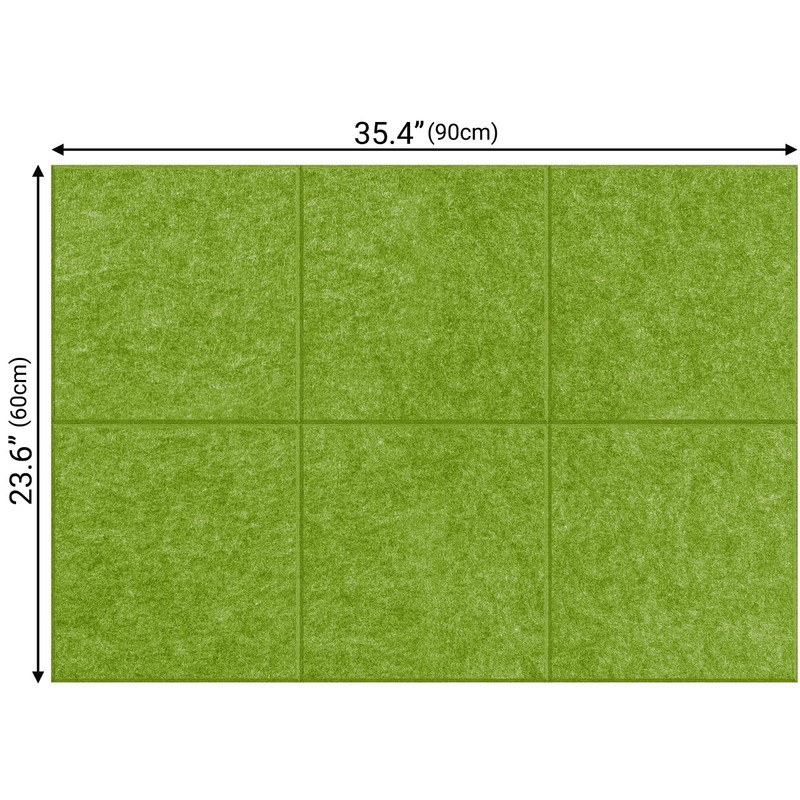 6 PCS 24x36 Inch Grass Green Felt Wall Tiles Cork Bulletin Board 20 Push Pins gallery