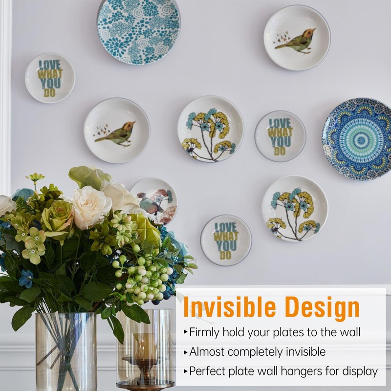 4 Pack HeavyDuty Stainless Steel Plate Hangers 810 Inch Gold for Wall Display gallery