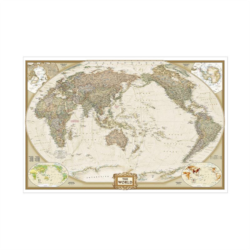 5x3ft 7x5ft Map of the World Country With City Poster Prints Office Wall Decor
