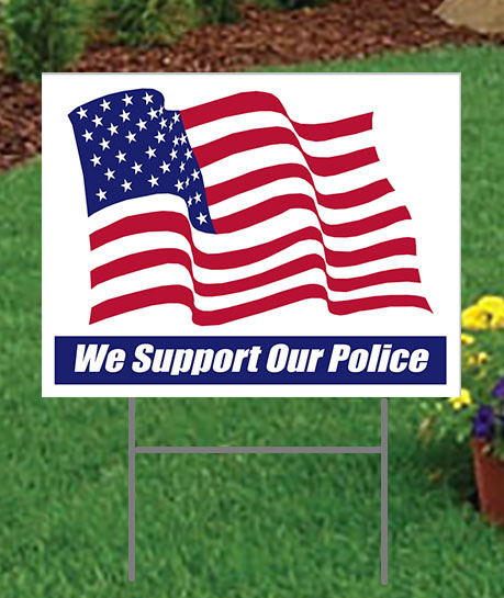 Support Our Police Yard Signs 2 sided w stakes 10 Pack Show Support 18 x 24″