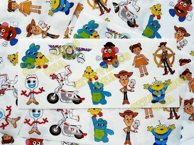 TOY STORY 4 STICKER SET OF 10 WOODY, JESSY, BUZZ LIGHT DECAL WATERPROOF CARTOON gallery