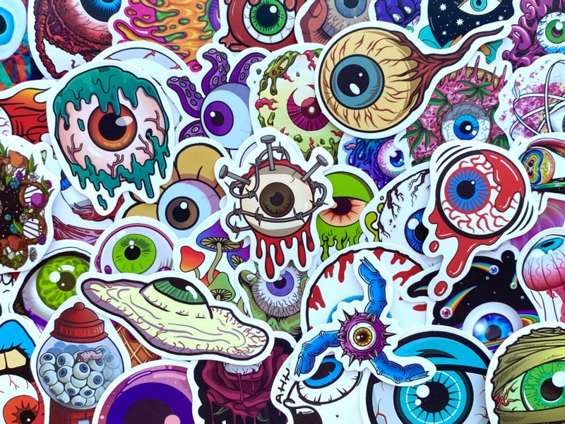 5-50 pcs Gothic Horror Eye Stickers, Evil Eye Ball Vinyl Laptop Car Phone Decals gallery