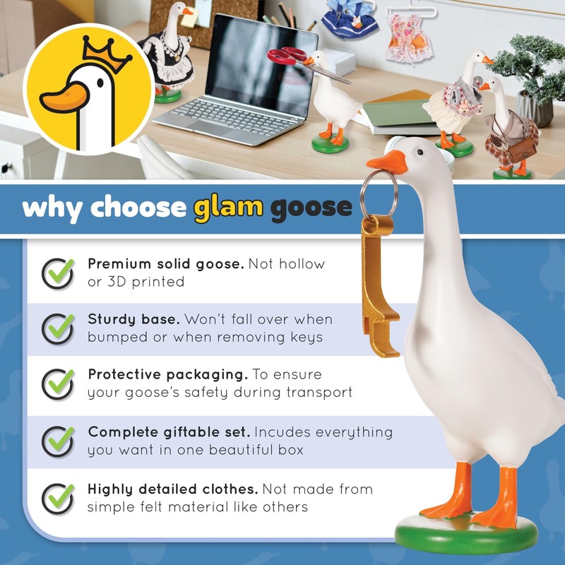 Desk Goose with Set of Three 7 Inch Desk Goose Outfits 7 Inches, Desktop Goos... gallery