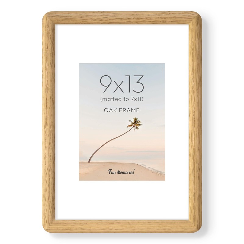 9×13 Picture Frame, USA-Sourced Oak Wood Photo Frame with HD Tempered Glass, …