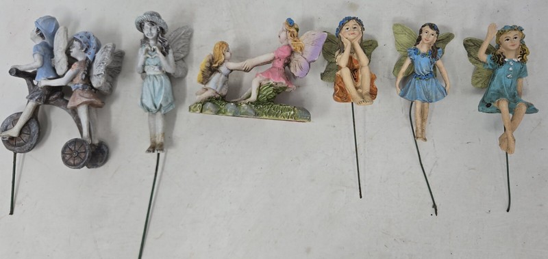 FairyCome 6 Fairies Set Miniature Figurines Resin Fairy Garden Figures Statue