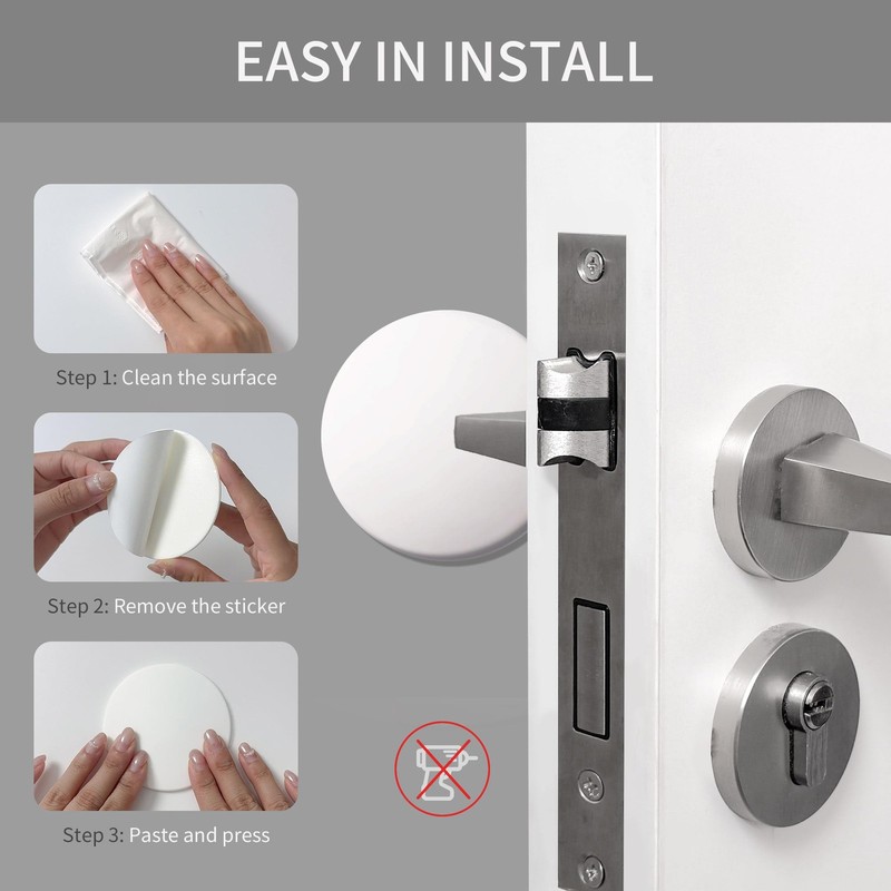 Door Stopper - 3.14" White Door Stoppers for Wall (8 Pack), with Heavy-Duty A... gallery