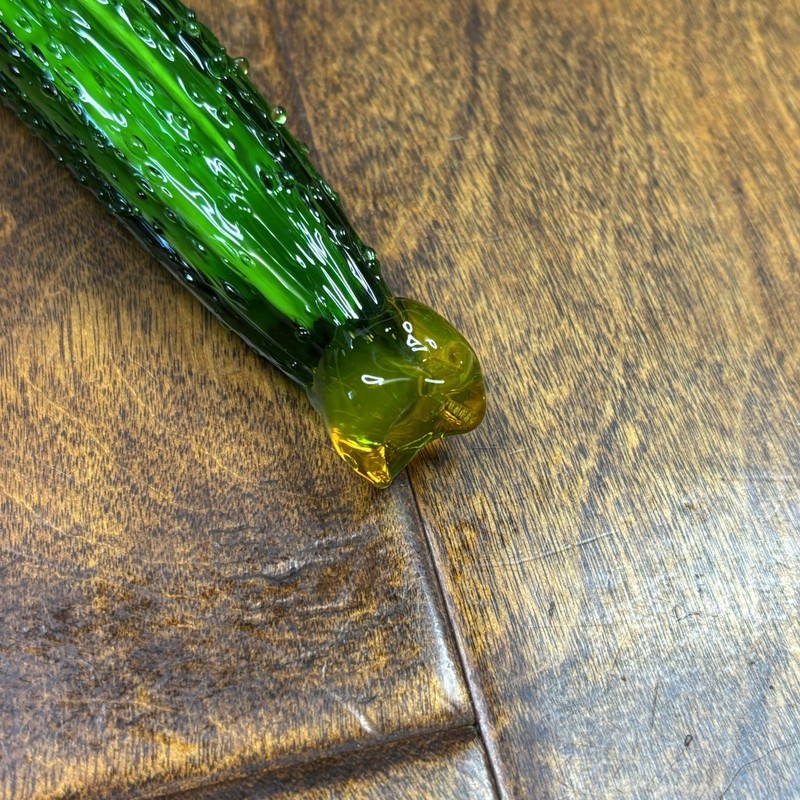 Murano style glass Vegetable 8" Asparagus Green Handblown paper weight decor gallery
