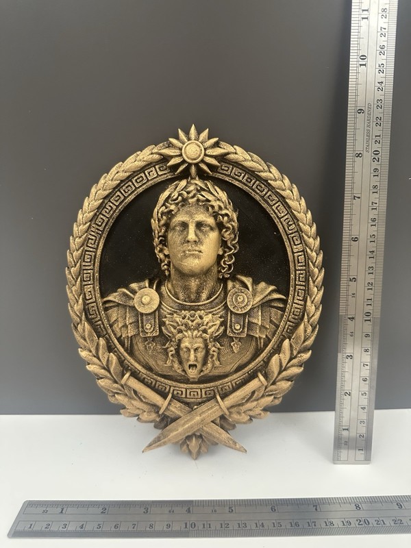 Alexander the Great Wall Medallion Greek Warrior Bust Medusa Armor Relief Plaque gallery