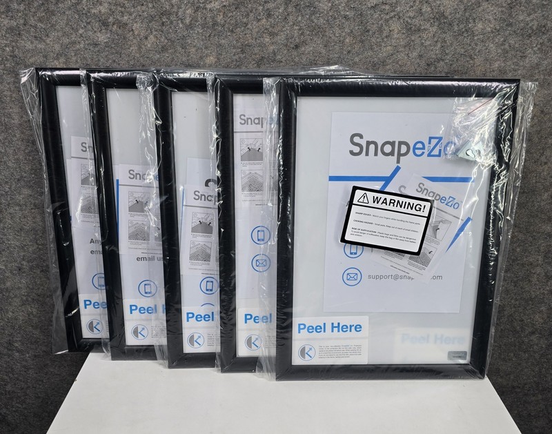 5-Pack SnapeZo Black 12×17 (Int. Dim) Snap Poster Frames Wall Mount UV Covers