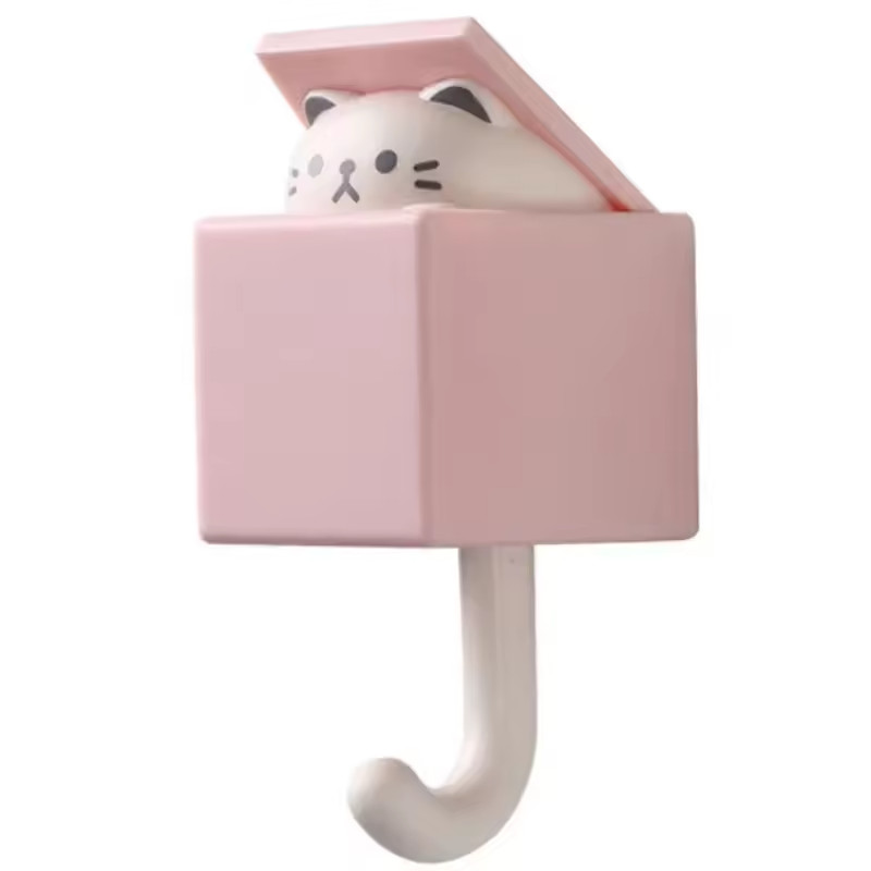 Cartoon Cat Hook Self Adhesive Dormitory Bedroom Door Hangers Hooks Key Umbrella gallery