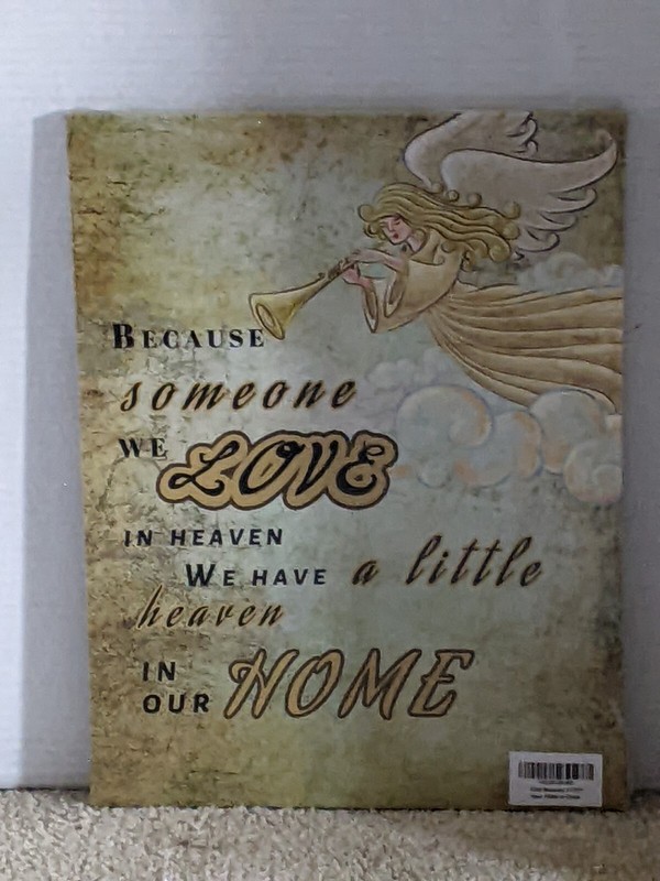Because Someone We Loved in Heaven 11 x 15 x 1/2 Canvas Framed Wall Art New