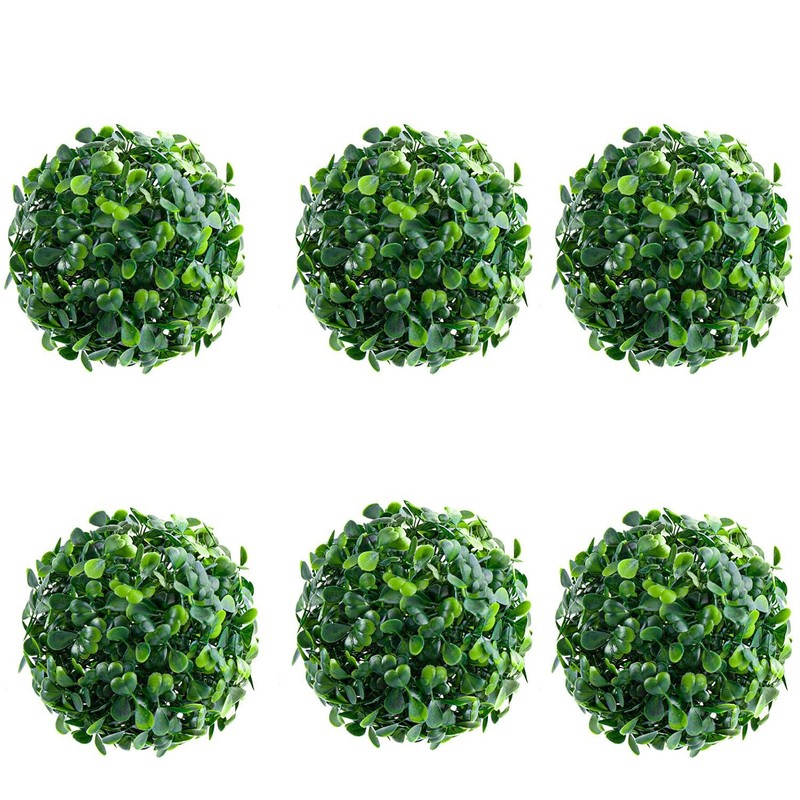 , 6 Pack 4 Inch Artificial Boxwood Topiary Plant Balls Decorative Faux Green …