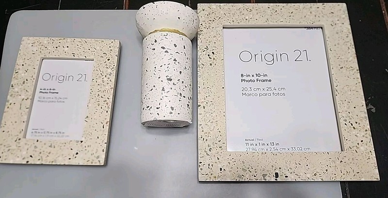 Lot of 3 Origin 21 Candle Holder, Photo Frames 4×6 in & 8x10in New