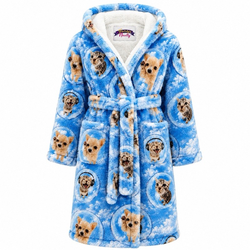 Frutiger Aero Y2K cyber Core cat dog Sleep Robe 2000s Aqua Graphic - Unisex