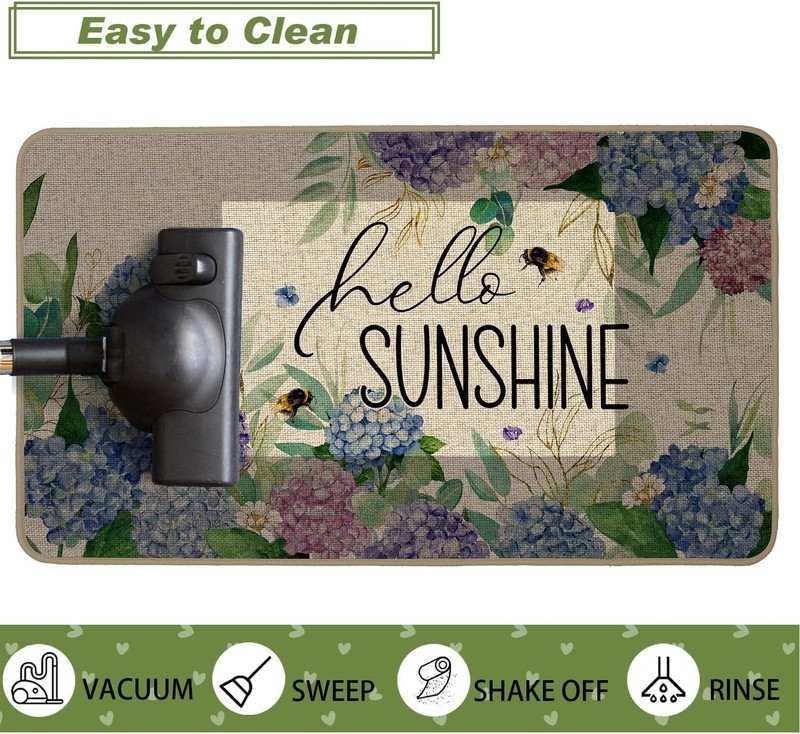 Spring Summer Doormat 17x29 inch, Hydrangea Welcome Door Mat Rug for Floor Non gallery