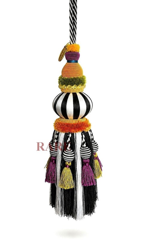 MacKenzie-Childs Black & White Bibelot Tassel Brand New